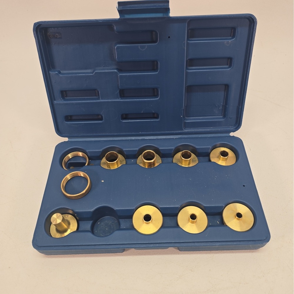 Rockler Router Guide Bushing Kit 10Pc Brass Template Guides w/ Case